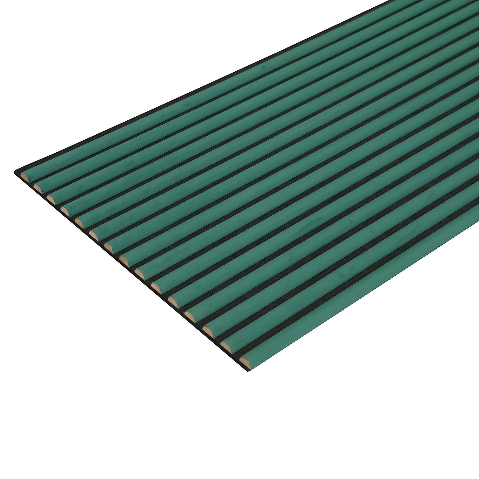 Green Velour Acoustic Panel Curved Slat Sample - Tuda Grass