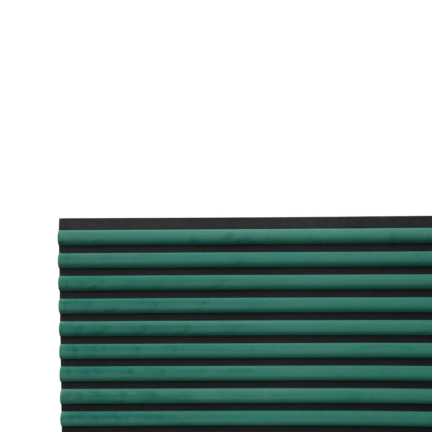 Green Velour Acoustic Panel Curved Slat Sample - Tuda Grass