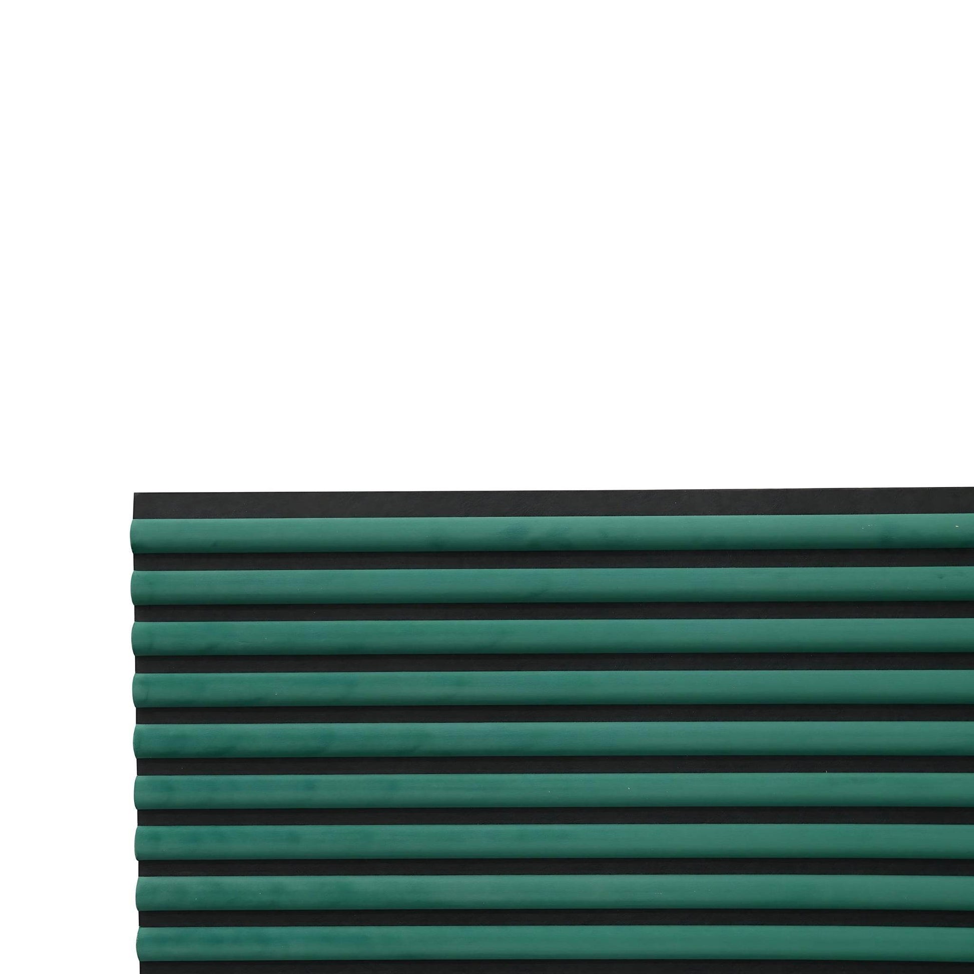 Green Velour Acoustic Panel Curved Slat Sample - Tuda Grass