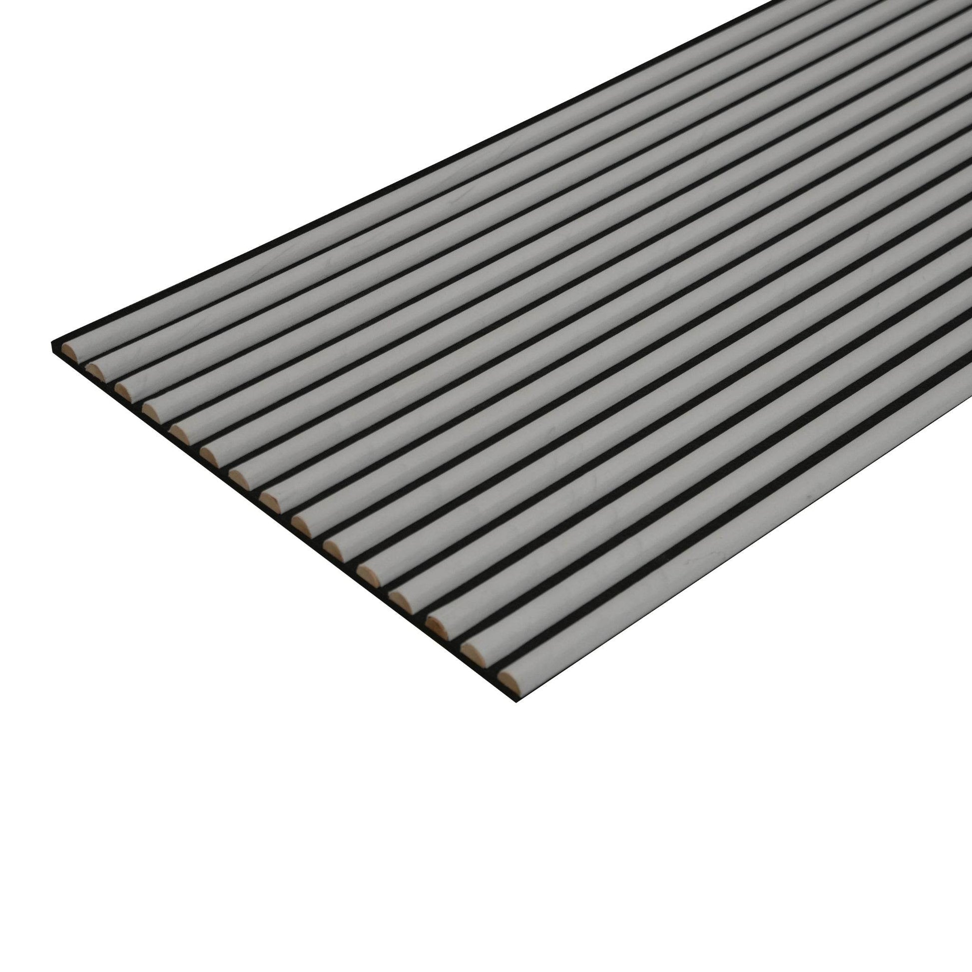 Grey Velour Acoustic Panel Curved Slat Sample - Tuda Grass