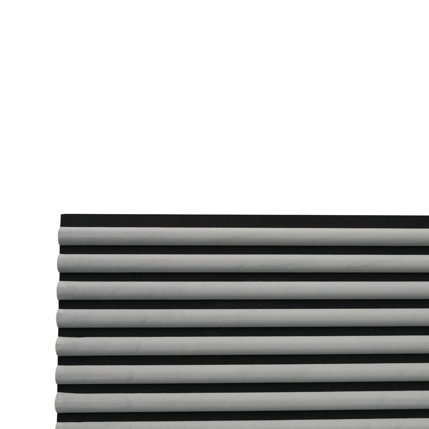 Grey Velour Acoustic Panel Curved Slat Sample - Tuda Grass