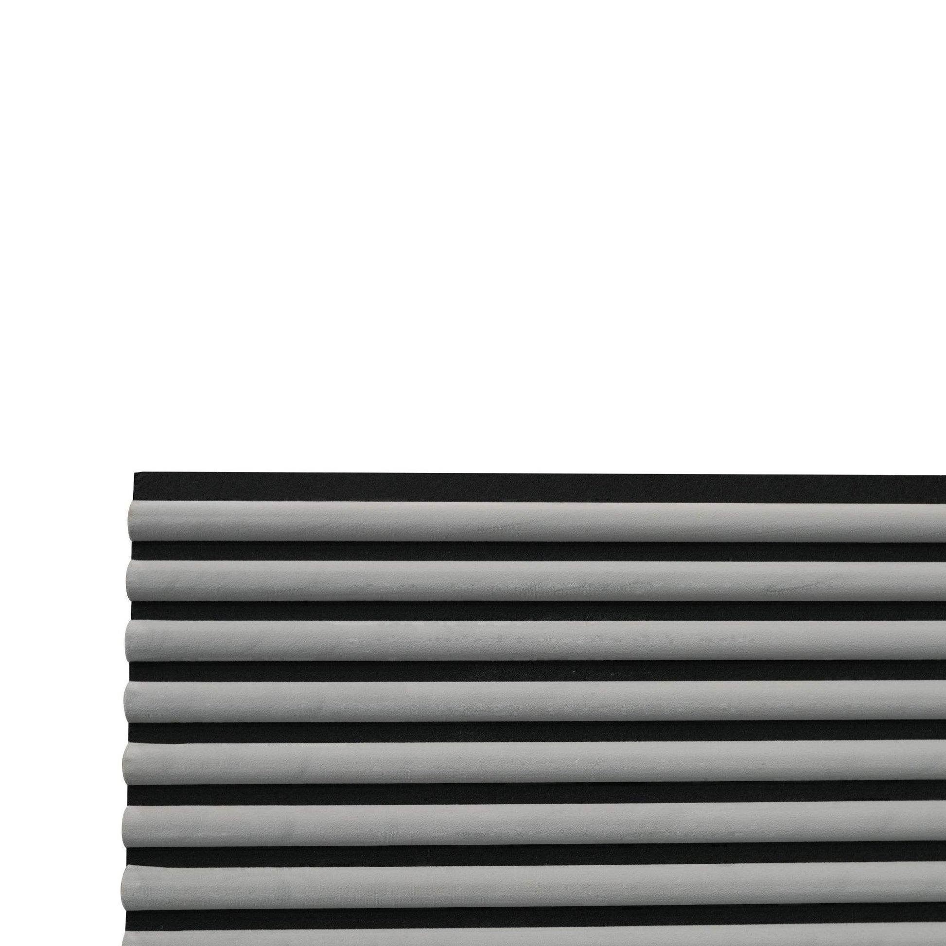 Grey Velour Acoustic Panel Curved Slat Sample - Tuda Grass