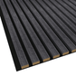 Black Acoustic Wood Wall Panel Series 1 Sample - Tuda Grass