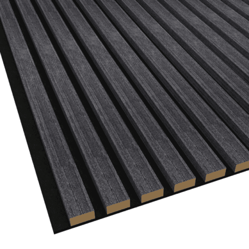 Black Acoustic Wood Wall Panel Series 1 Sample - Tuda Grass