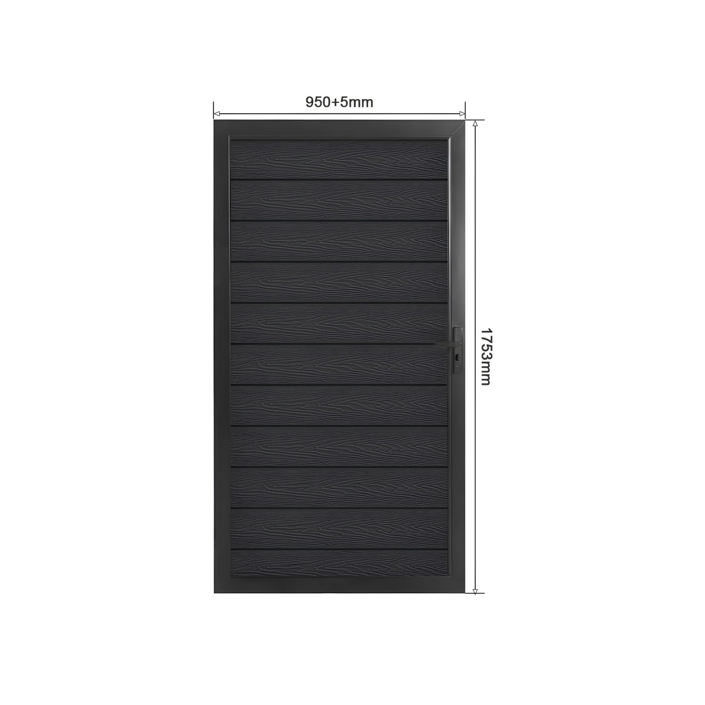 Black Woodgrain Composite Fence Standard Gate Kit | 950 x 1753mm