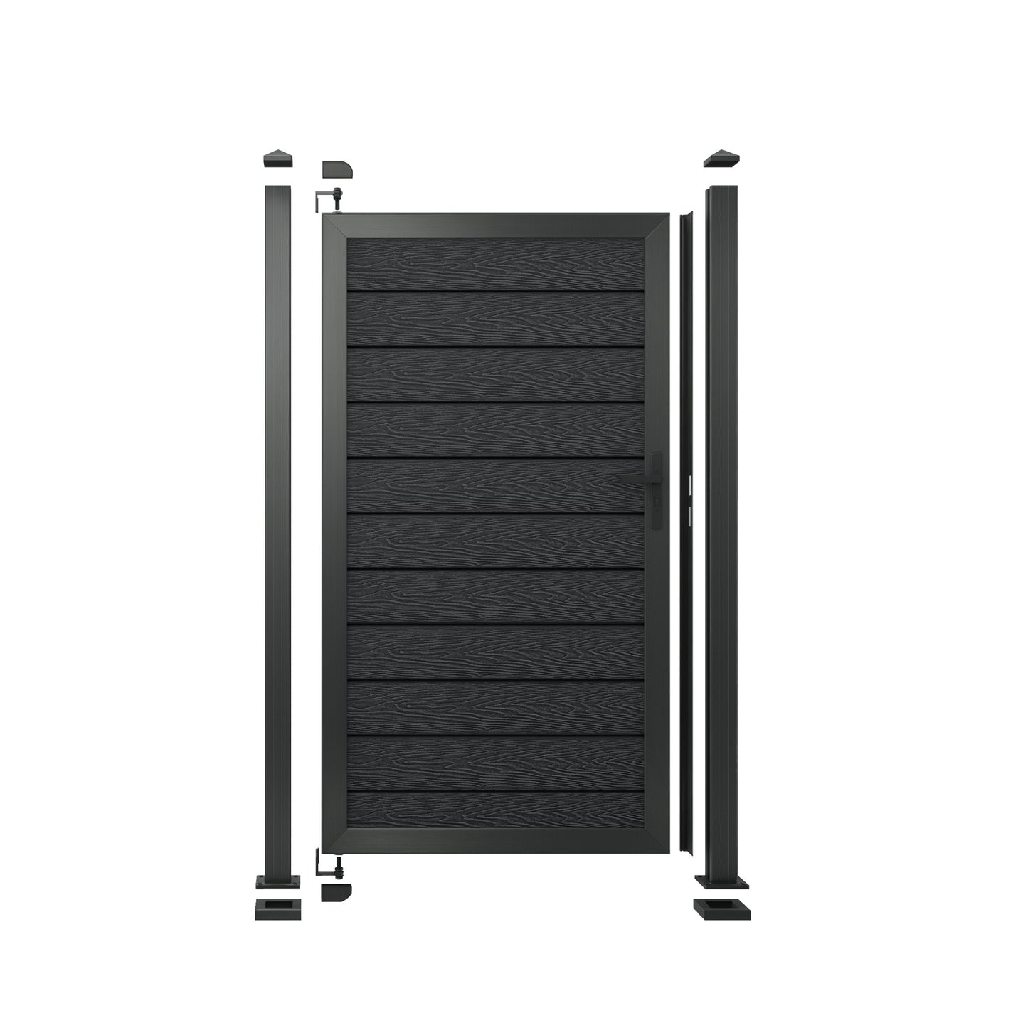 Black Woodgrain Composite Fence Standard Gate Kit | 950 x 1753mm