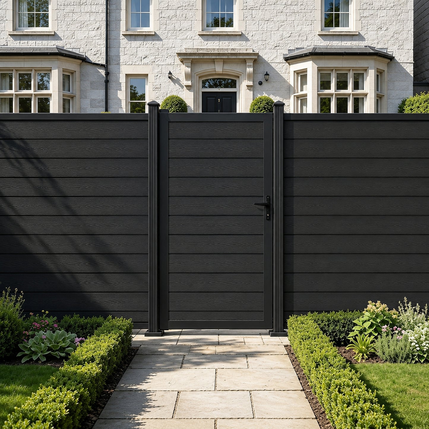 Black Woodgrain Composite Fence Standard Gate Kit | 950 x 1753mm