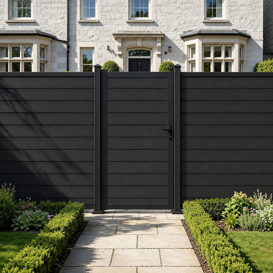 Black Woodgrain Composite Fence Standard Gate Kit | 950 x 1753mm