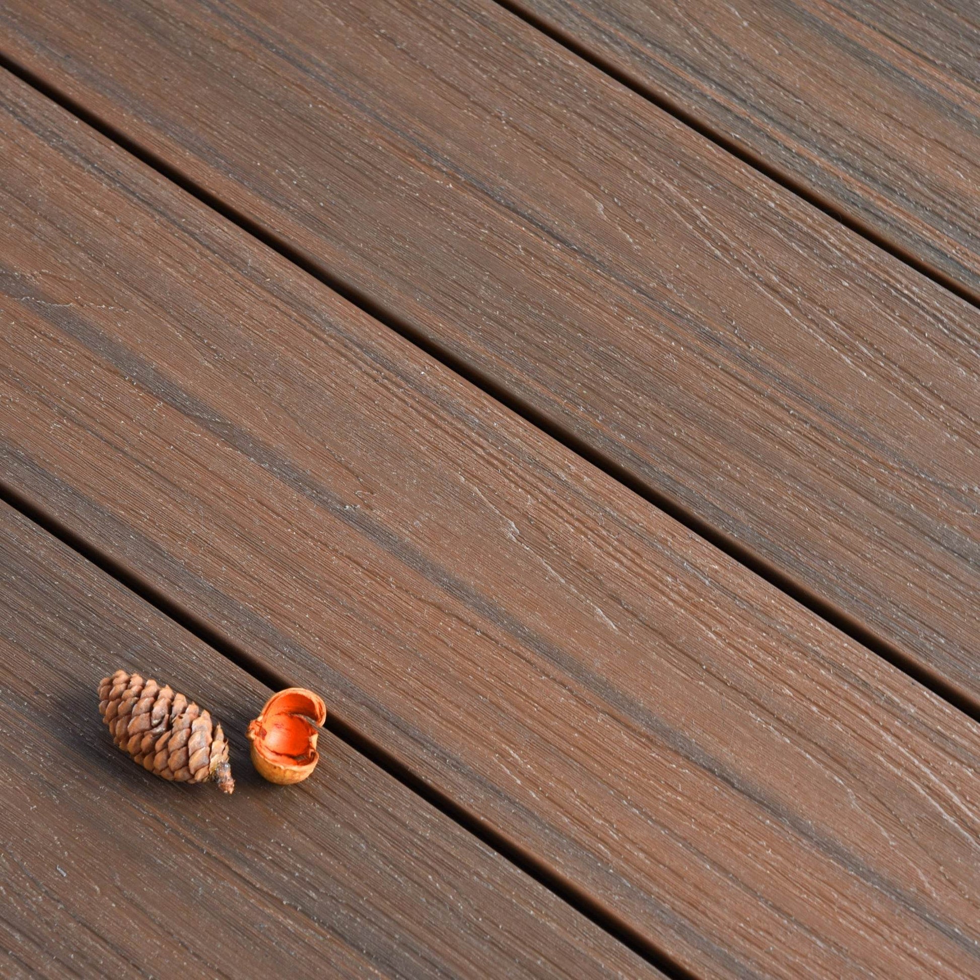 Co-Extrusion Duo Composite Decking Board 3.66m - Teak/Walnut - Tuda Grass