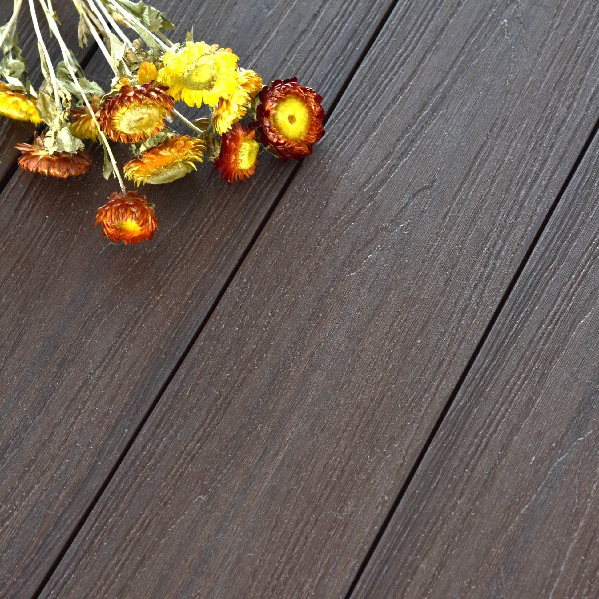 Co-Extrusion Duo Composite Decking Board 3.66m - Teak/Walnut - Tuda Grass