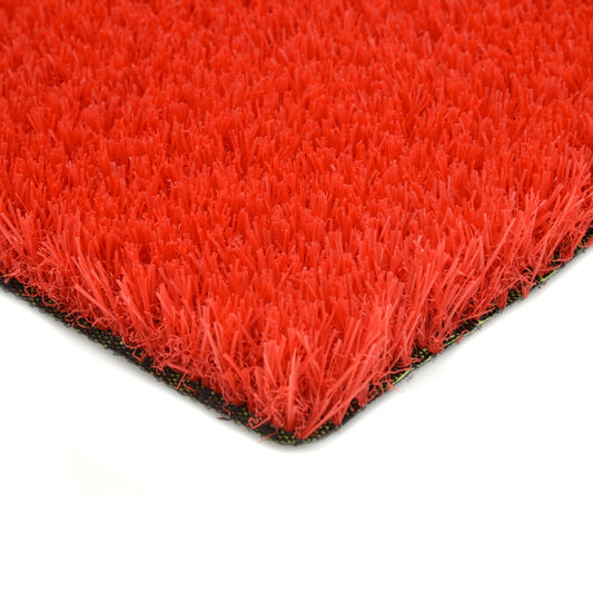 Crazy Colours Red 24mm Artificial Grass Sample