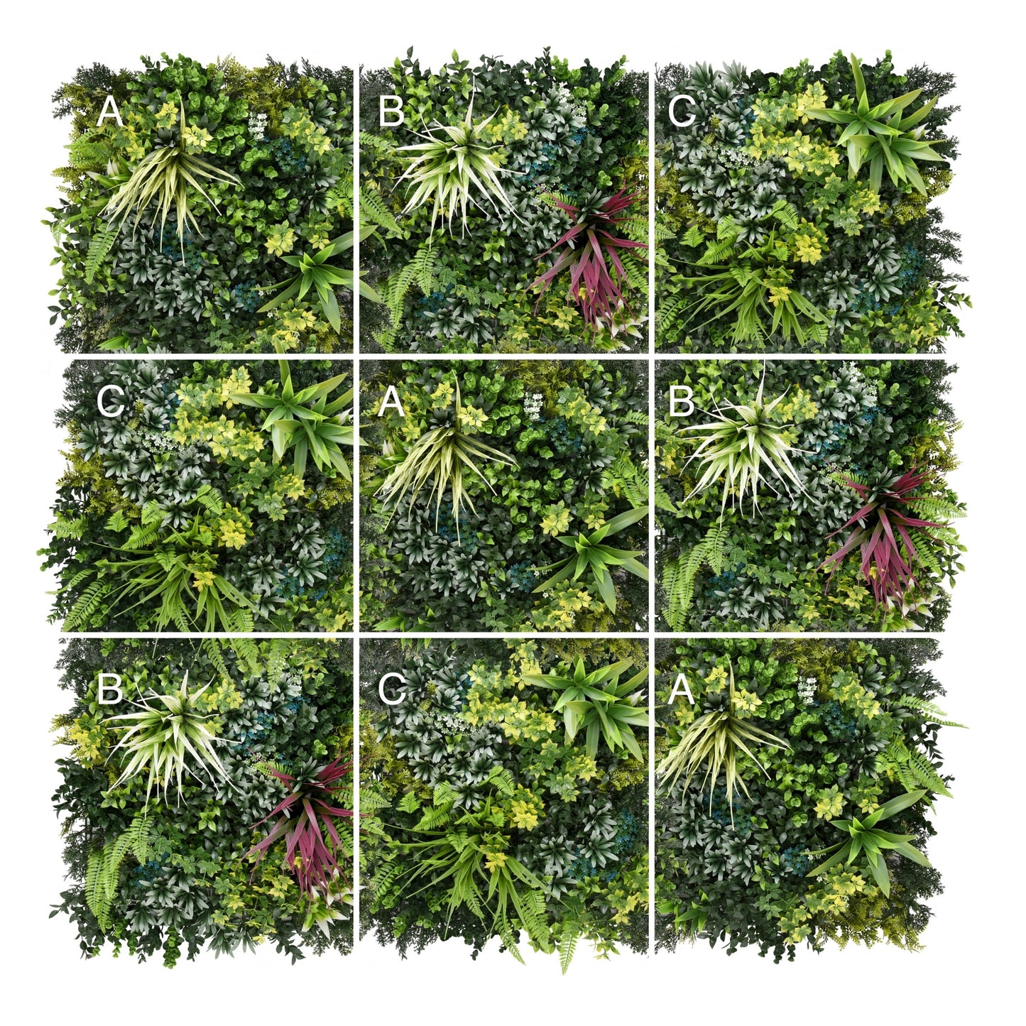 Emerald Sanctuary - Artificial Living Wall 1m x 1m - Pack of 3