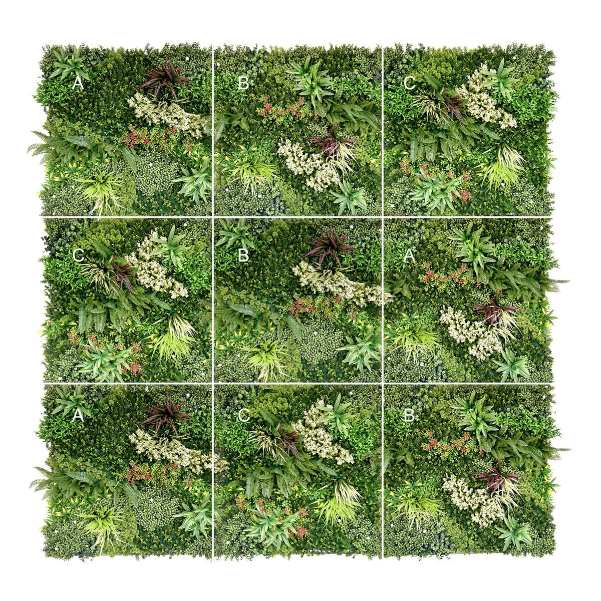 Enchanted Eden - Artificial Living Wall 1m x 1m - Pack of 3