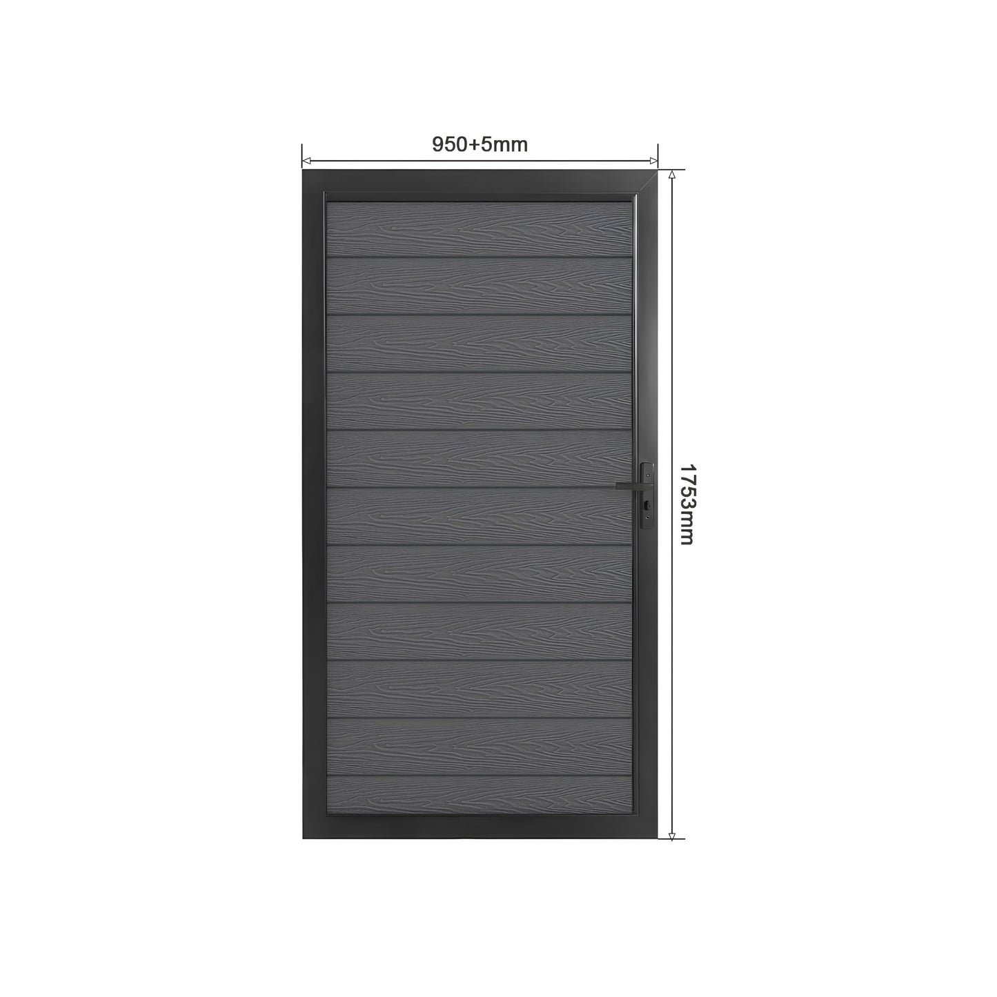 Grey Woodgrain Composite Fence Standard Gate Kit | 950 x 1753mm
