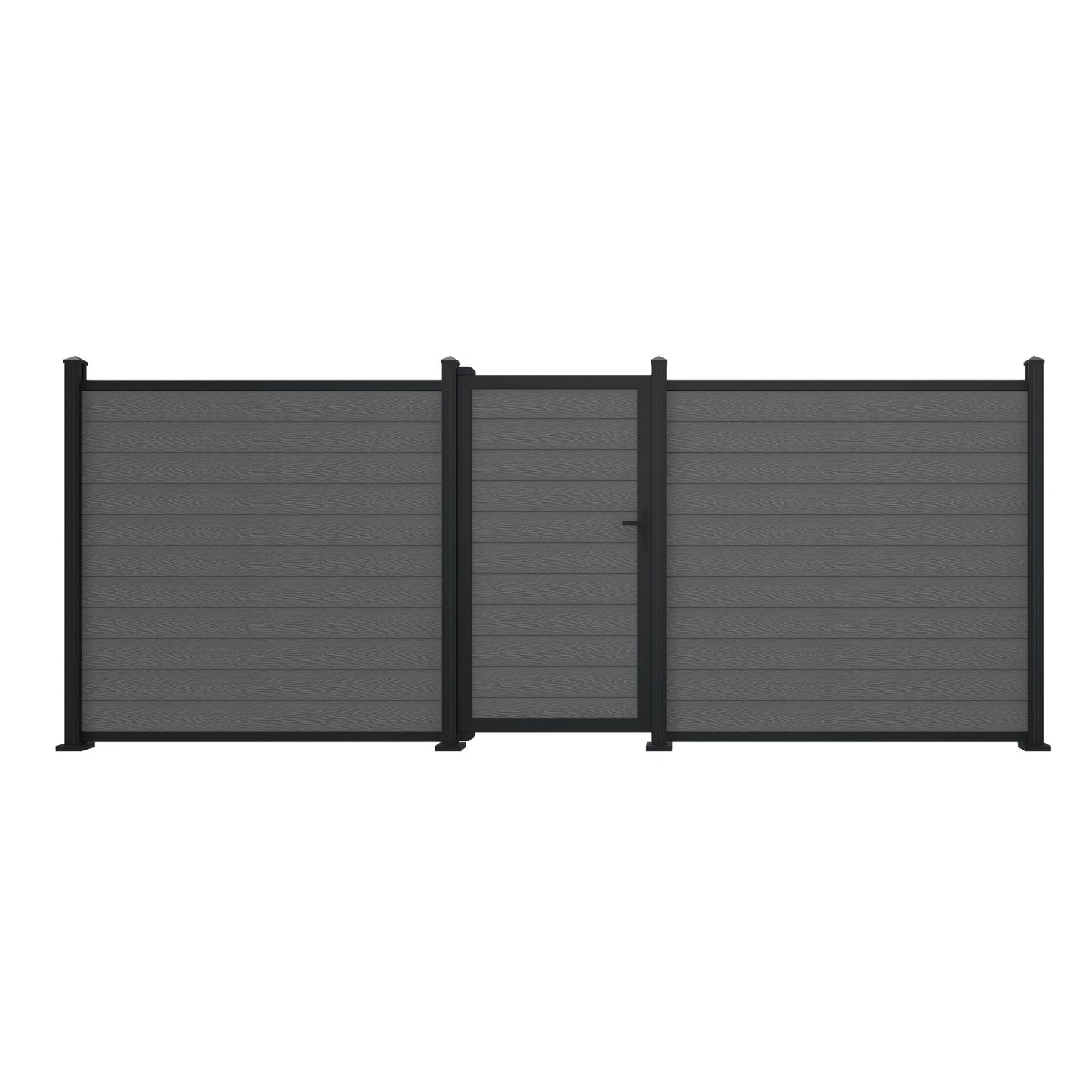 Grey Woodgrain Composite Fence Standard Gate Kit | 950 x 1753mm