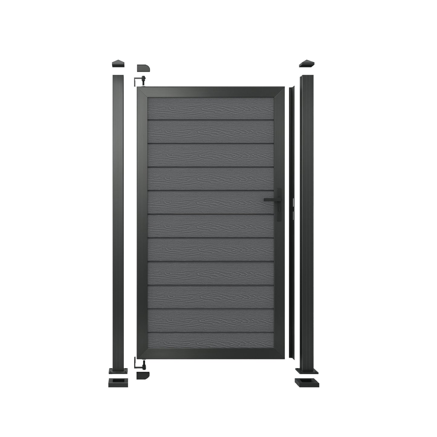 Grey Woodgrain Composite Fence Standard Gate Kit | 950 x 1753mm