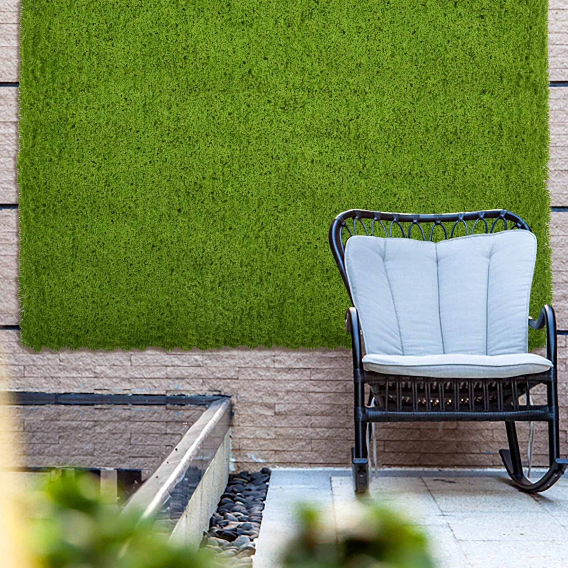 Lime Green Artificial Moss Living Wall Panel - 100x100cm - Tuda Grass