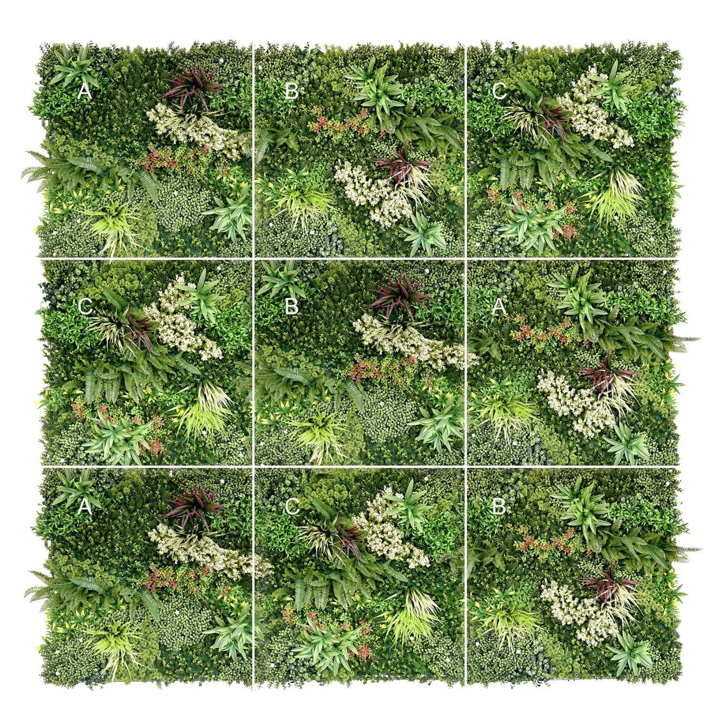 Enchanted Eden - Artificial Living Wall 1m x 1m - Pack of 3