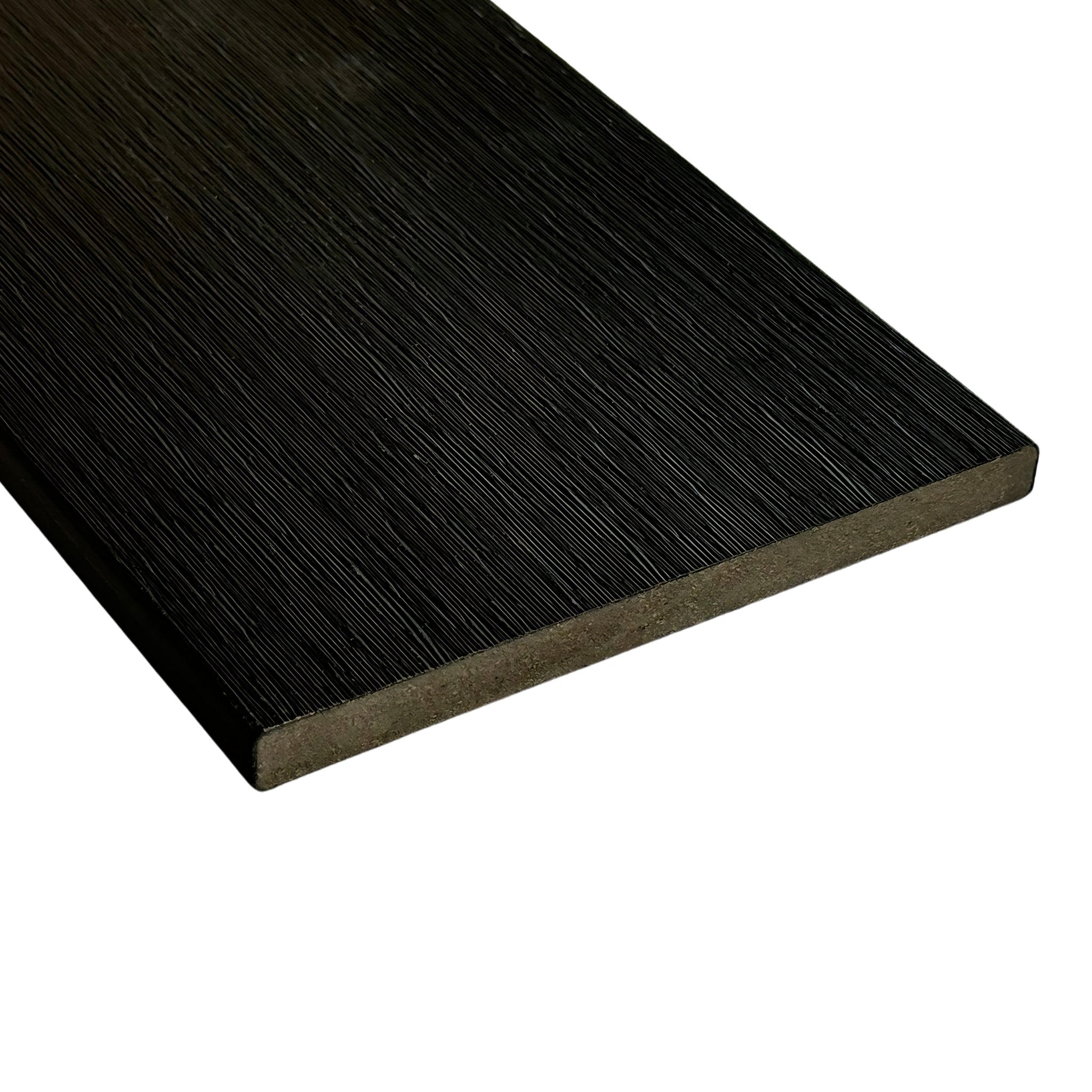 Black Composite Slatted Cladding Fascia Board 3.6m | Tuda Grass