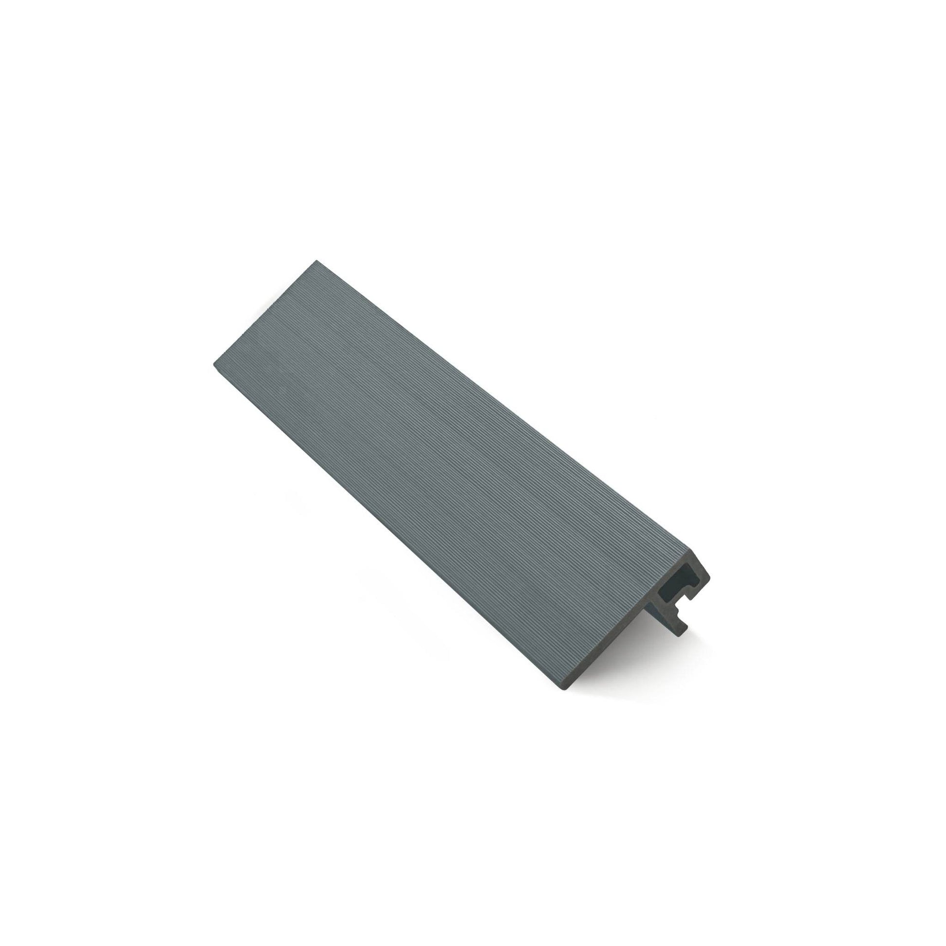 Silver Composite Slatted Cladding F Trim - Tuda Grass