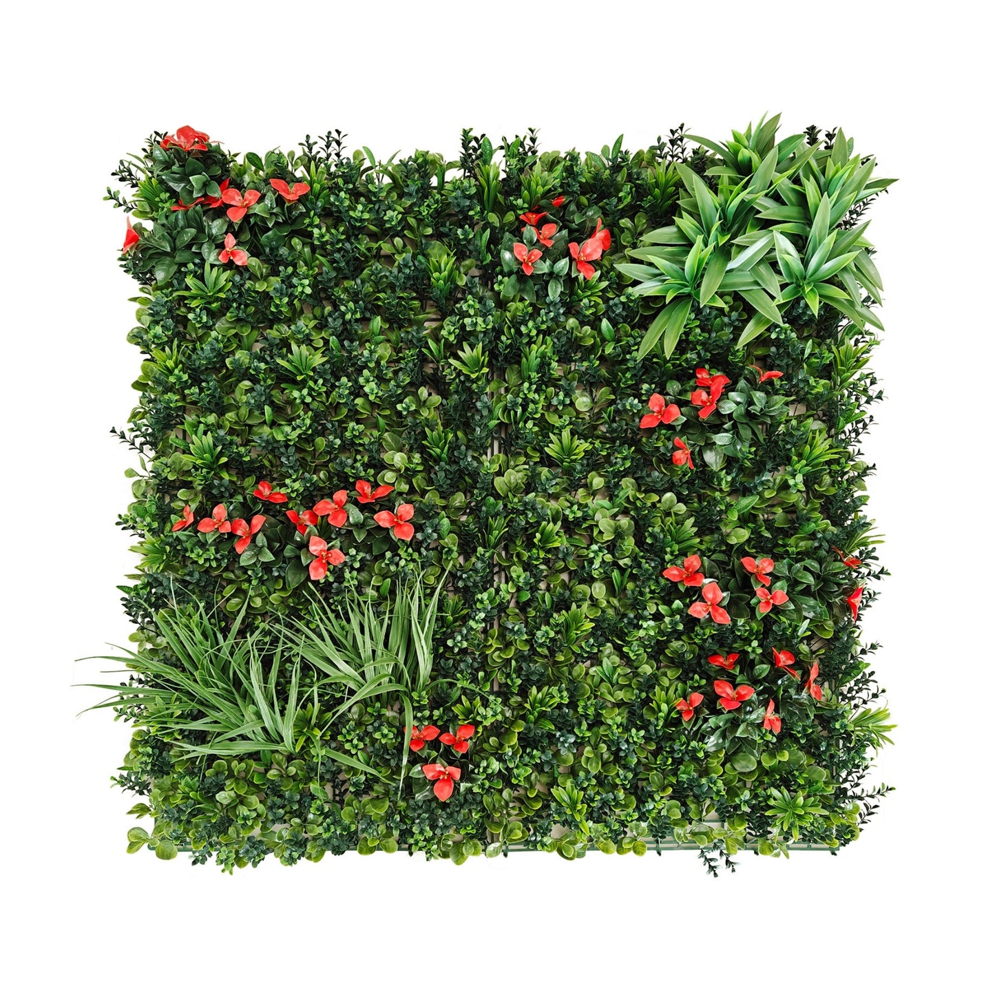 Scarlet Bloom Artificial Living Wall - 1m x 1m