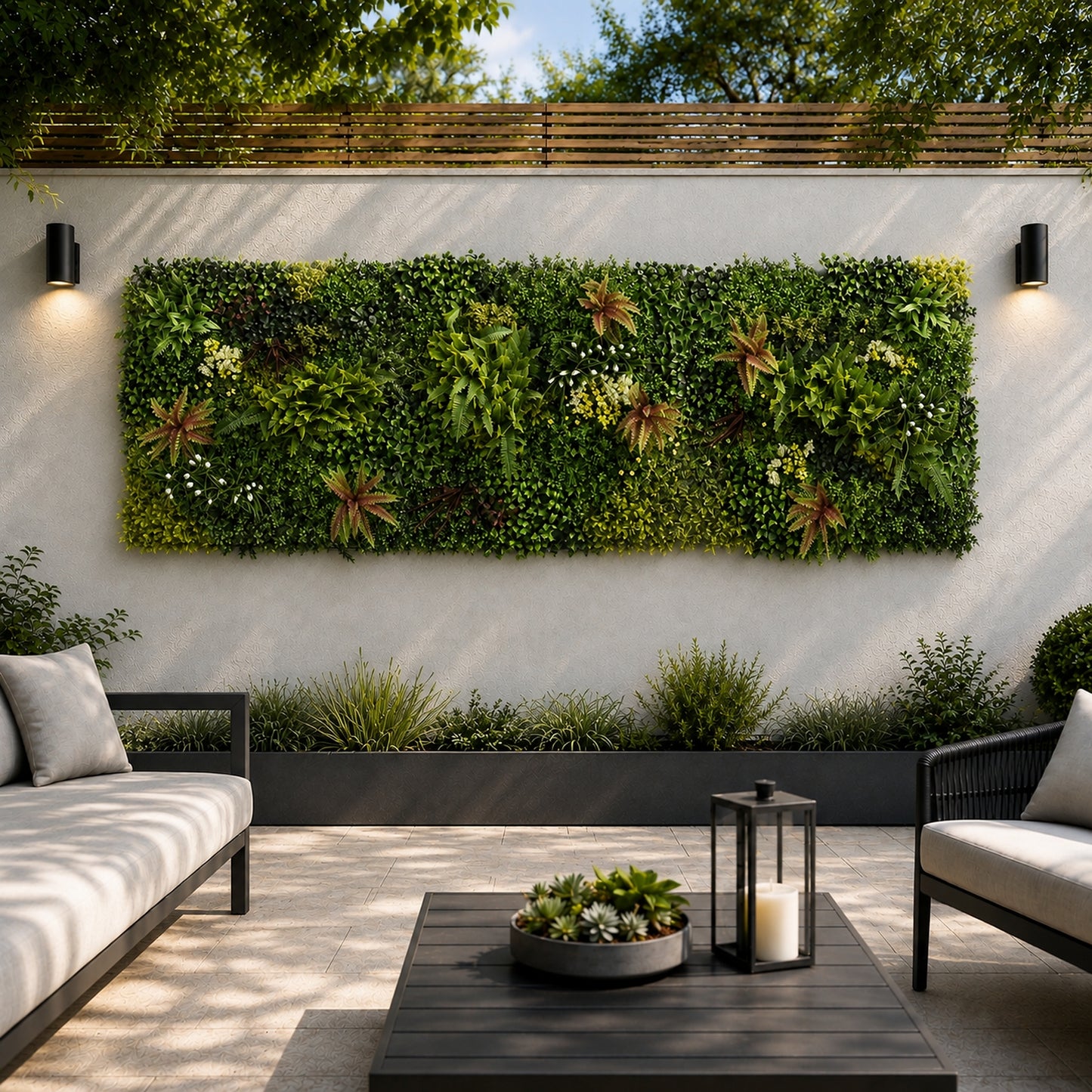 Serene Oasis - Artificial Living Wall 1m x 1m - Pack of 3