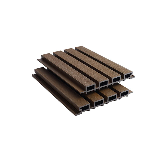 Composite Slatted Cladding Golden Oak Sample - Series 1 - Tuda Grass