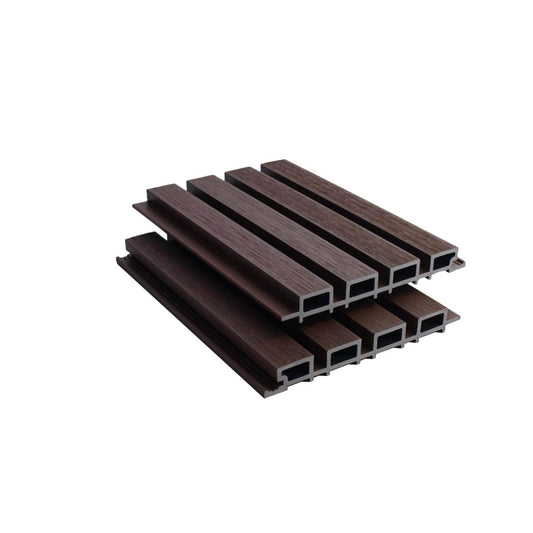 Composite Slatted Cladding Red Brown Sample - Series 1 - Tuda Grass