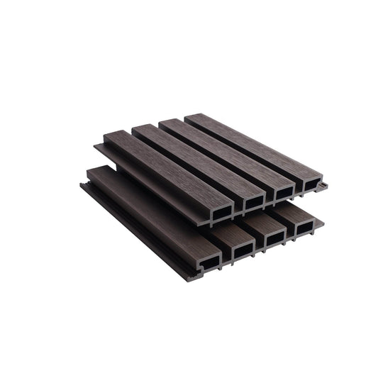 Composite Slatted Cladding Walnut - Series 1 - Tuda Grass