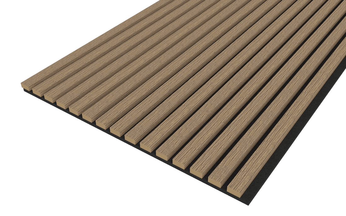 Smoked Oak Acoustic Wood Wall Panel Thin Slat Series 1 - 240/300x60cm