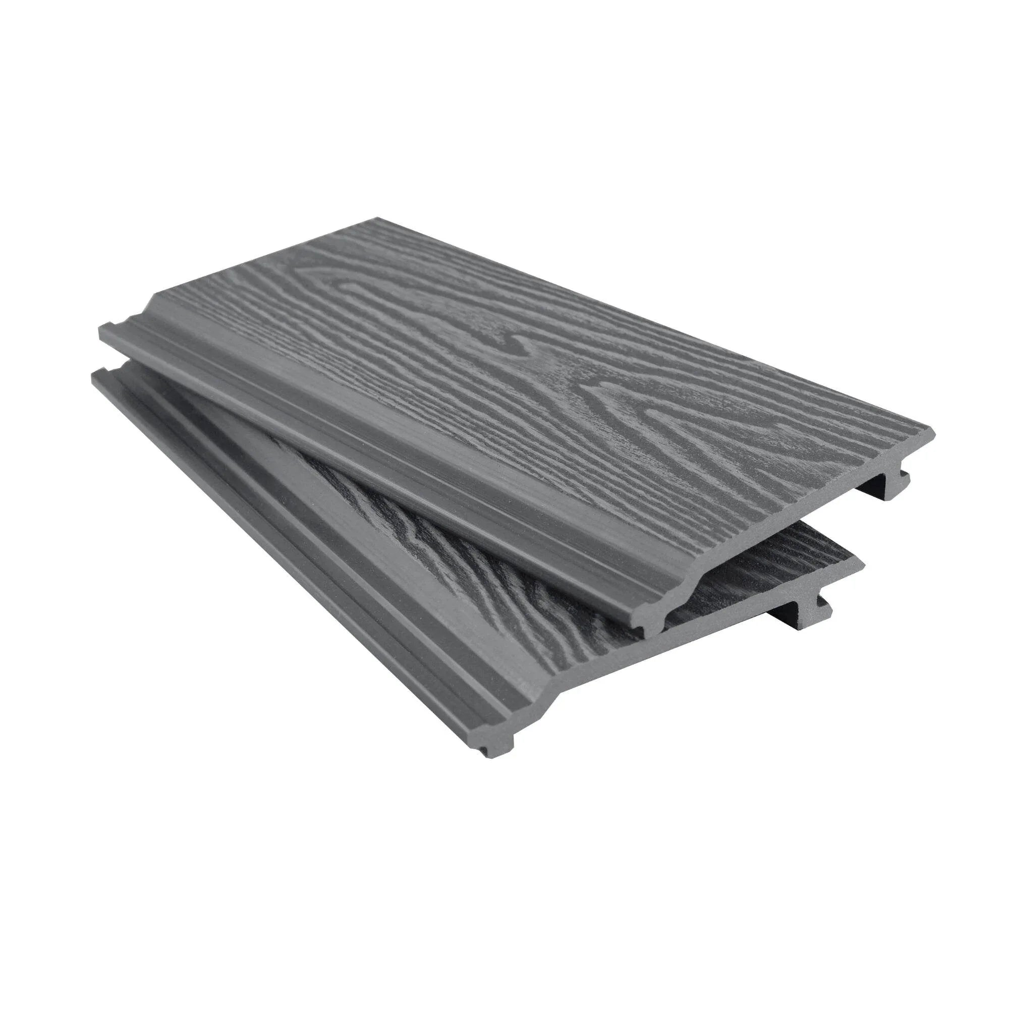 Composite Woodgrain Shiplap Cladding Grey Sample | Tuda Grass