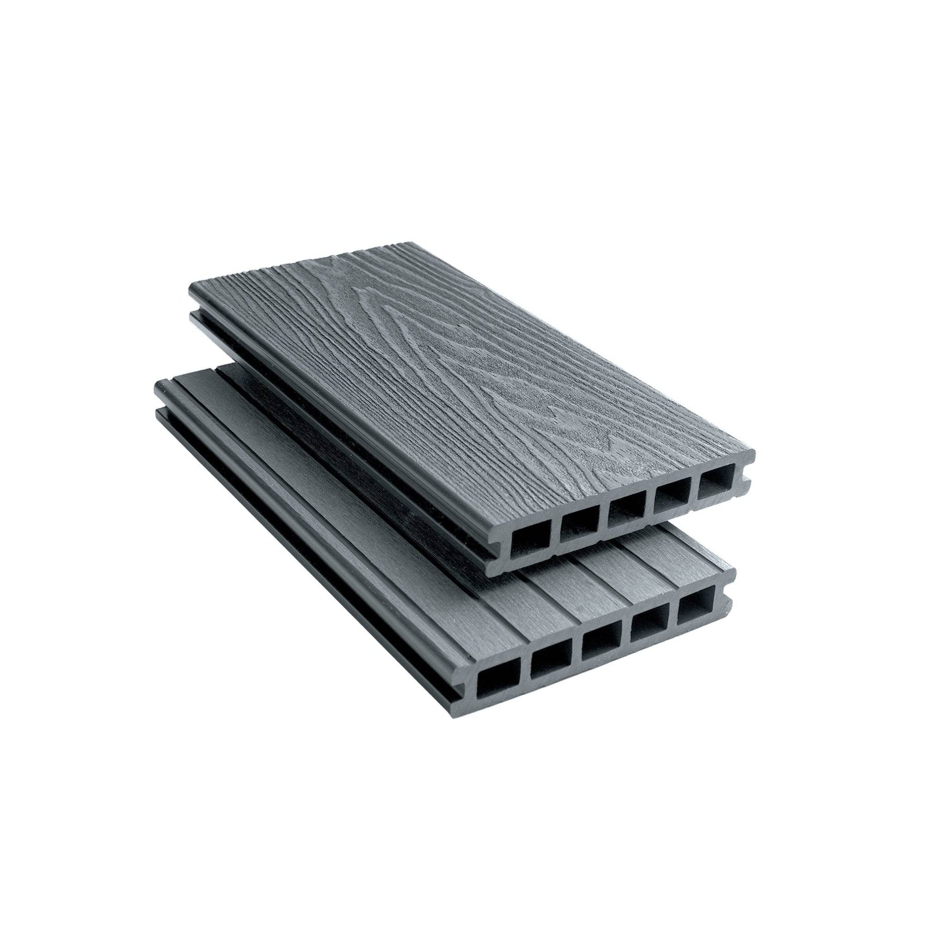 Silver Composite Woodgrain Decking Board 4.8m - Tuda Grass