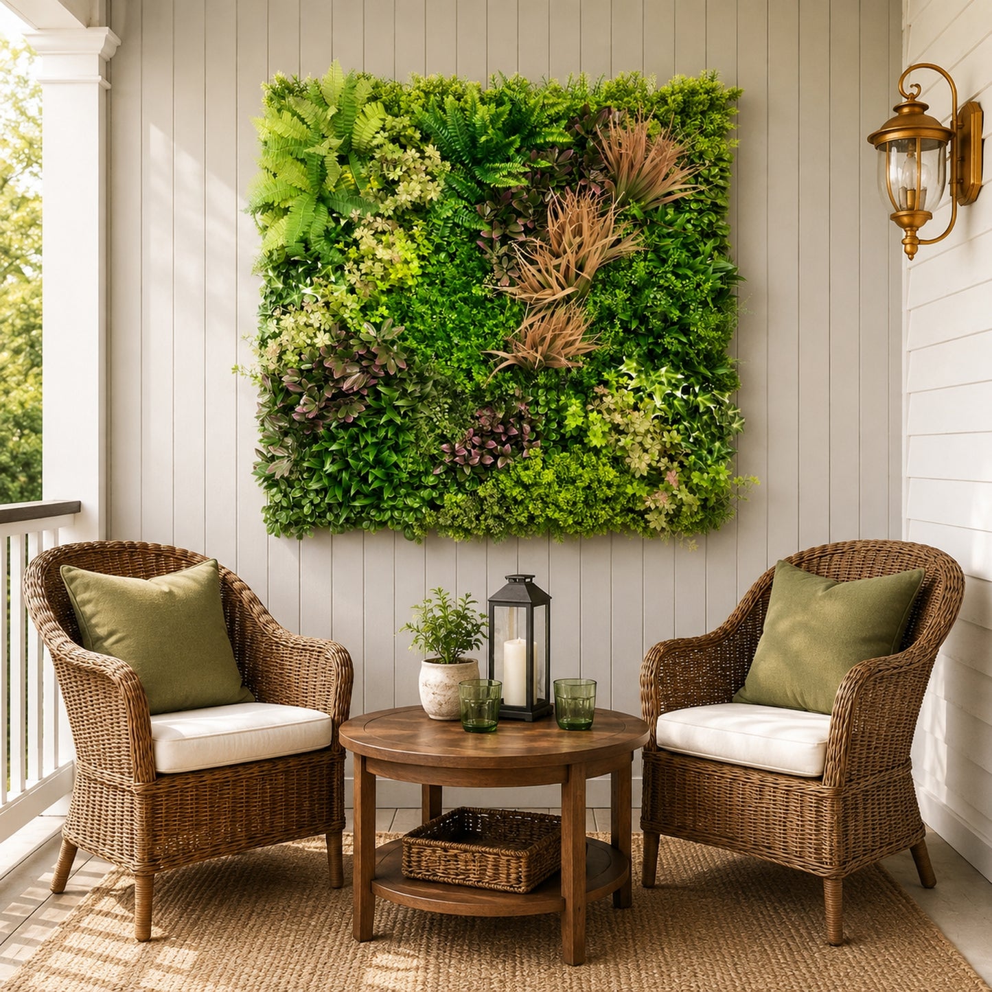 Woodland Ember Artificial Living Wall - 1m x 1m