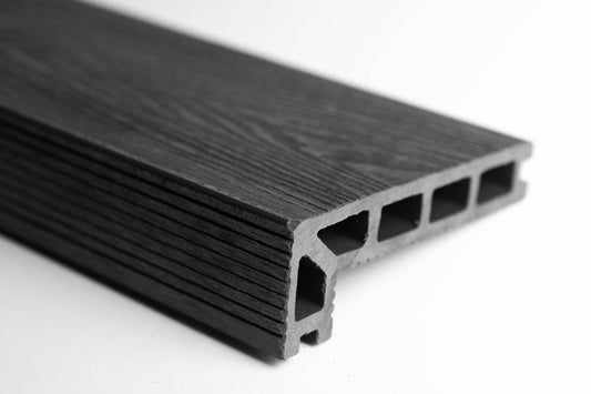 Grey Composite Woodgrain Step Edge 4.8m - Tuda Grass