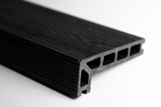 Black Composite Woodgrain Step Edge 4.8m - Tuda Grass
